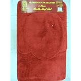 3 PIECE BATHROOM RUG, CONTOUR and LID COVER SET - RED by Brown's Linens and Window Coverings