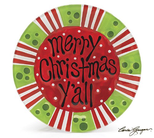 Hand Blown Glass Merry Christmas Y'all 8
