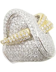 14k White and Yellow Gold 3.18ctw Diamond Cocktail Ring LR970K1 Size 7.5