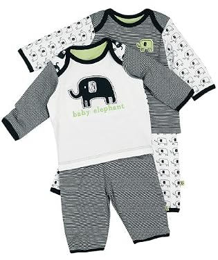 Unisex Black and White Pyjama - 2pk