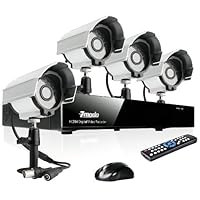Zmodo 4CH H.264 Video DVR Security Surveillance Camera System With 4 Outdoor Night Vision IR Security Camera Without HD