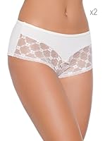 Selene Braguita Culotte Microfibra Encaje (Marfil)
