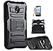 Alcatel One Touch Pop Icon 2 LTE A846L Armor Case, The3Knights[TM] Armor Shock Proof Heavy Duty Stand Cases with Swivel Belt Clip Cover + Stylus + Premium Screen Guard (BLACK)