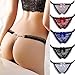 GBSELL Women Sexy Lace Bowknott V-String Briefs Panties Thongs G-string Bikini (Blue)
