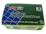 UFO brand kitchen supplies- Cellulose sponge scrubbers 3pk