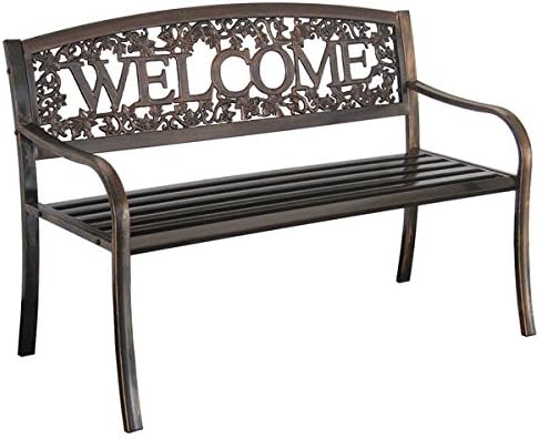 Char-log A Product of Leigh-country TX94101 51" L X 24" W X 34" H Metal Welcome Bench