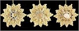 Set of 3 Glitter Seashell Snowflake Christmas Ornaments