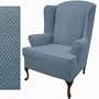 Stretch Pique Light Blue Wing Chair Slipcover SSP-11