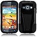 For SamsungGalaxy Prevail 2 II M840 Black/Black T-Stand Impact Hybrid Fusion Kickstand Double Layer Cover Case