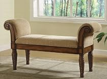 Big Sale COASTER 100224 Rolled Arm Bench with Cushioned Seat