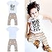 FEITONG 1Set Infant Toddler Baby Boy Printing T-shirt Tops + Long Pants (Age: 12 Month)