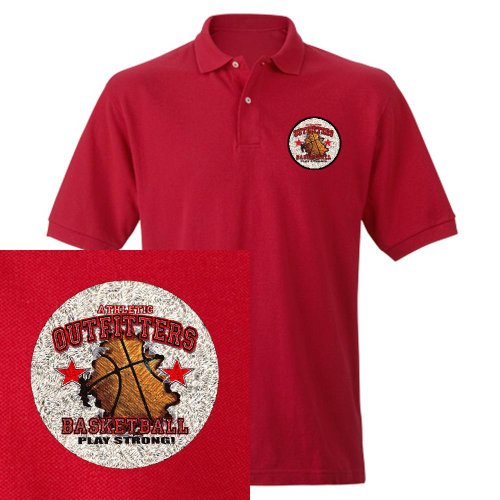 Artsmith, Inc. Men's Embroidered Polo Athletic Outfitters Basketball Play Strong - Red, Large