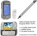 HTC TyTN 8525 PDA Accessory Bundle Kit - Transparent Clear Crystal Snap-On Case Cover W Belt Clip + Replacement Stylus + Premium Reusable LCD Screen Guard Protector with Lint Cleaning Cloth
