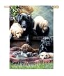 Puppies Silk Reflections Garden Size Flag