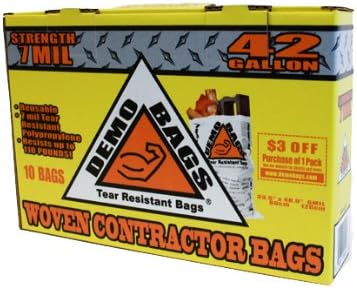 DEMO BAGS Demobags Contractor Trash, 42 Gallon, 10 Bags Per Pack-2481109