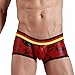 XUBA Mens Low Rise Sexy Underwear Trunk Boxer Brief Red 1111