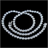8.7 Carat Sterling Silver CZ Bubble Neclkace