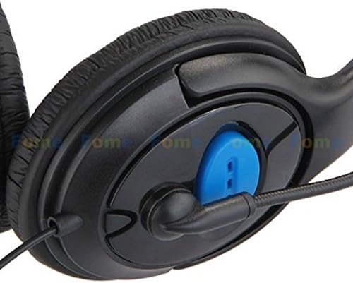 FOME Wired Gaming Chat Stereo Bass Dual Ear Cup Headset headphone with Microphone boom MIC for Sony PlayStation 4 PS4 Blue/Black+ FOME GIFT
