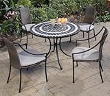 IMAGE OF Del Mar Tile-Top Patio Table & 4 Laguna Slope Arm Chairs