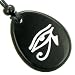 Magic Eye of Horus Amulet Black Onyx Word Stone Lucky Necklace