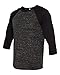 Bella + Canvas Unisex 3/4-Sleeve Baseball T-Shirt S BLCK MRBLE/ BLCK