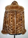 Sculptured Mink Zip Jacket w/Fox Trimmed Hood & Cuffs