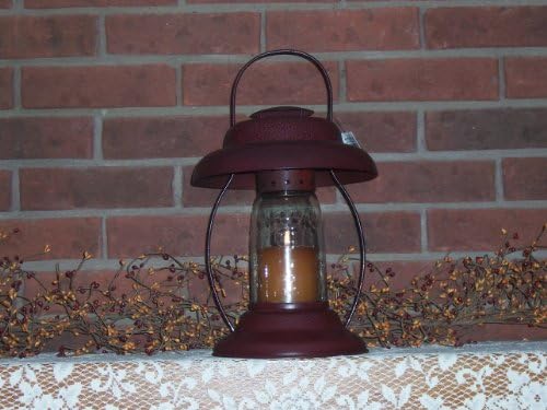 Rustic Beacon Candle Lantern in Crackle Black w/Masons Jar Globe