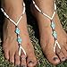 Pooqdo(TM) Valentine's Day Gifts Turquoise Beads Beaded stretch Barefoot Sandal Foot Jewelry Anklet Chain