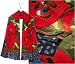 ULRIKE Wide Oblong Flat Crepe Silk Scarf - A bold display of poppies in the most glor...