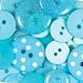 Doodlebug Monochromatic Button Asst 24/Package, Swimming Pool