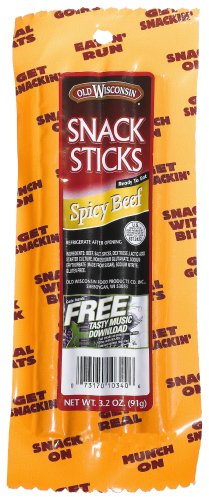 Old Wisconsin Hot Beef Sticks, 3.2-Ounce Units (Pack of 14) by Old Wisconsin