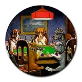 Dogs Playing Poker Round Mousepad Mouse Pad Great Gift Idea