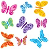 Gel Art Glitter Butterflies Window Decorations - Medium sized pack of 3D Printed Gels that stick to windows & mirrors etc