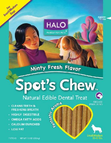 Huge save ondental for cats Halo Spot's Chew Dental Treat Mint for Pets, Small/Medium