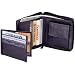 Zippered Wallet w/ Removable Credit Card Holder Cowhide Drum Dyed Napa Leather Black