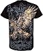 Sakkas Clutching Eagle & Fleur De Lis Metallic Silver Embossed Cotton T-Shirt