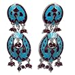 Love Gifts Enamelled Silver Earrings 2.25 inches