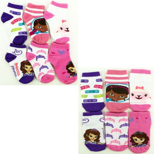 Doc McStuffins and Sofia the First 6 pack Ankle Socks (Toddler)