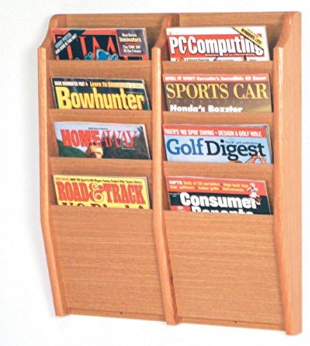 Wooden Mallet Cascade 8 Pocket Magazine Rack Light Oak 20.5"X24"X3.75" Mr24-8Lo