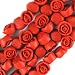 12mm red cinnabar carved rose flower beads 10pcs