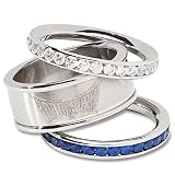 Womens Dallas Mavericks Cubic Zirconia Stacked Ring Set