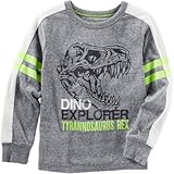 オシュコシュ OSHKOSH/ グローインザダーク ディノティ グレー トップス長袖Tシャツ 6歳【並行輸入】