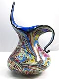 100% Handcraft Murano Glass Art Stone Stripe Pitcher