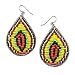 African Designed Teardrop Beaded Earrings