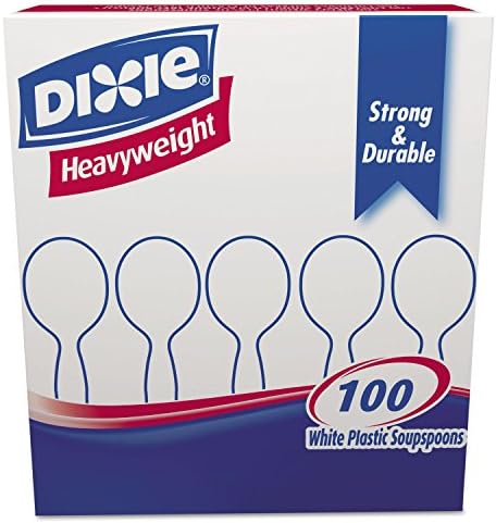 Plastic Cutlery, Heavyweight Soup Spoons, White, 100/Box