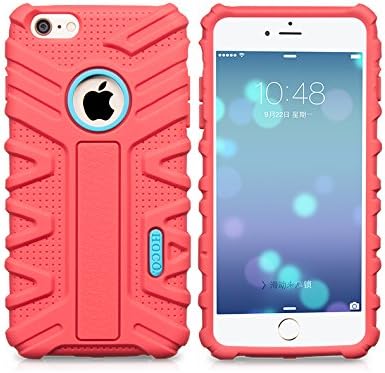 iPhone 6 Case, Honeycase Transformer Armor Series Shockproof &amp; Drop Resistance [Logo Cut-Out] Hybrid Anti-slip [Perfect-Fit] Soft Silicone Case Cover for iPhone 6 (4.7-inch) -[Lifetime Warranty] (Power Red)