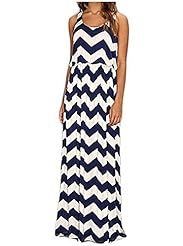 Polyester Full Length Chevron Print Illusion Sleeveless Spring Summer Party Dress/Maxi Dress 