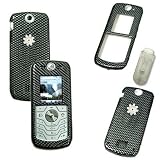 Motorola SLVR L6 L2 Crystal Carbon Fiber Snap-On Case Cover with Removable Belt Clip