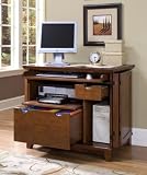 Arts  Crafts Compact Computer Cabinet, Cottage Oak Finish (Cottage Oak) (32.25H x 37.75W x 23.75D)
