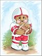 Sports Bear Football Star - Childrens Wall Art, Kids Wall Art, Nursery Wall Art